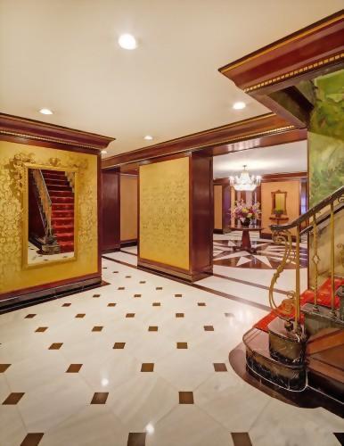 The stairs in the Lobby of the Hotel Elysee lead up to the rooms of the hotel as well as the Club Room on the 2nd floor where our guests relax and enjoy breakfast and wine & hors d'oeuvres.
