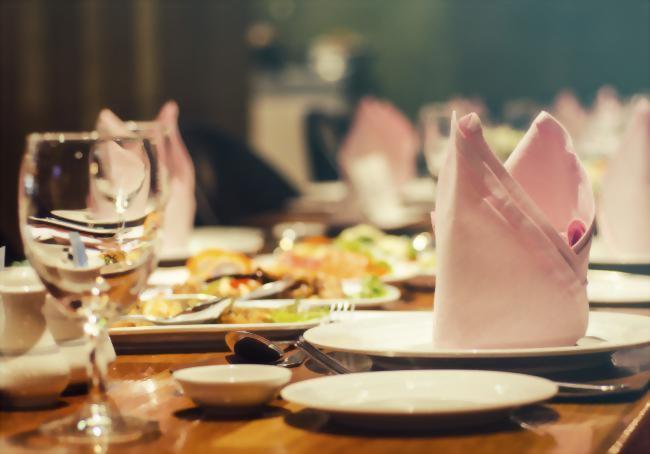 table set in restaurant