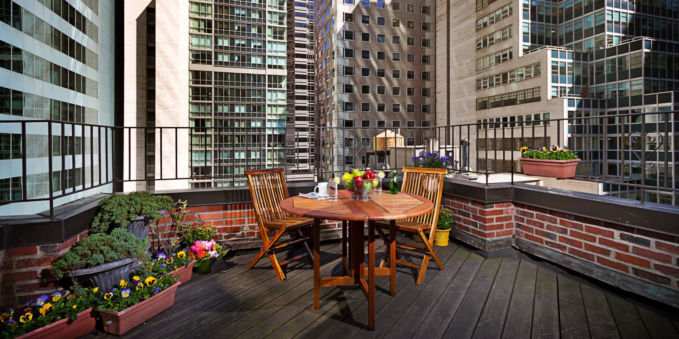 Outdoor Balcony at the Hotel Elysee in New York City.  Only 4 rooms include an out door balcony.